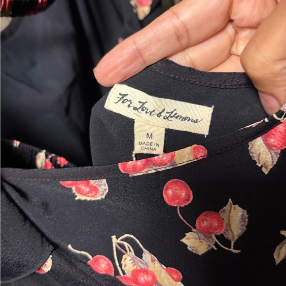 For Love & Lemons Cherry Print Mini Sundress, Bow Front, Open Back, New w/ Tags - Picture 2 of 7